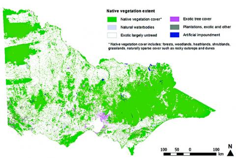 native vegetation extent in victoria as at 2010